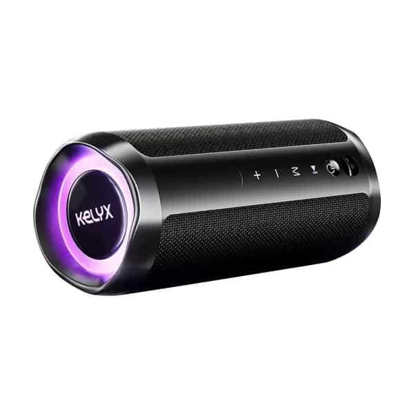 Parlante Kelyx Bluetooth 2 altavoces 12W cilindro RGB HIFI IPX7 MicroSD / USB