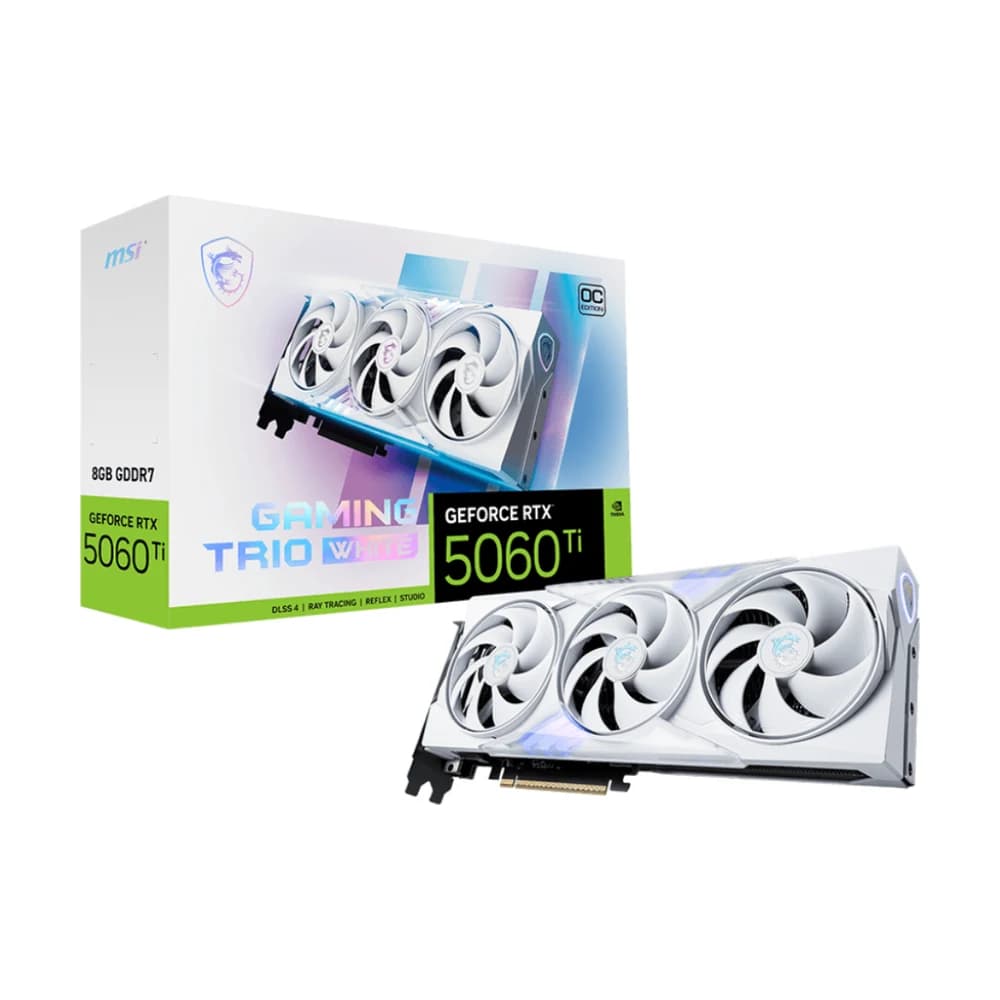 Placa de video MSI GeForce RTX 5060 Ti 8G GAMING TRIO OC WHITE