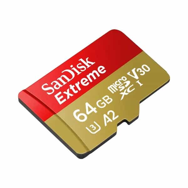 Tarjeta microSD SanDisk Extreme 64 GB A2 190 MB/s con adaptador SD SDSQXAH-064G-GN6AA