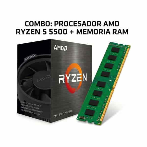 Combo de actualización procesador AMD Ryzen 5 5500 + memoria DDR4 8 GB 3200 MHz