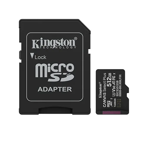 Tarjeta MicroSD KINGSTON 512GB con Adap Gen3 150MB/s Canvas S Plus CL10
