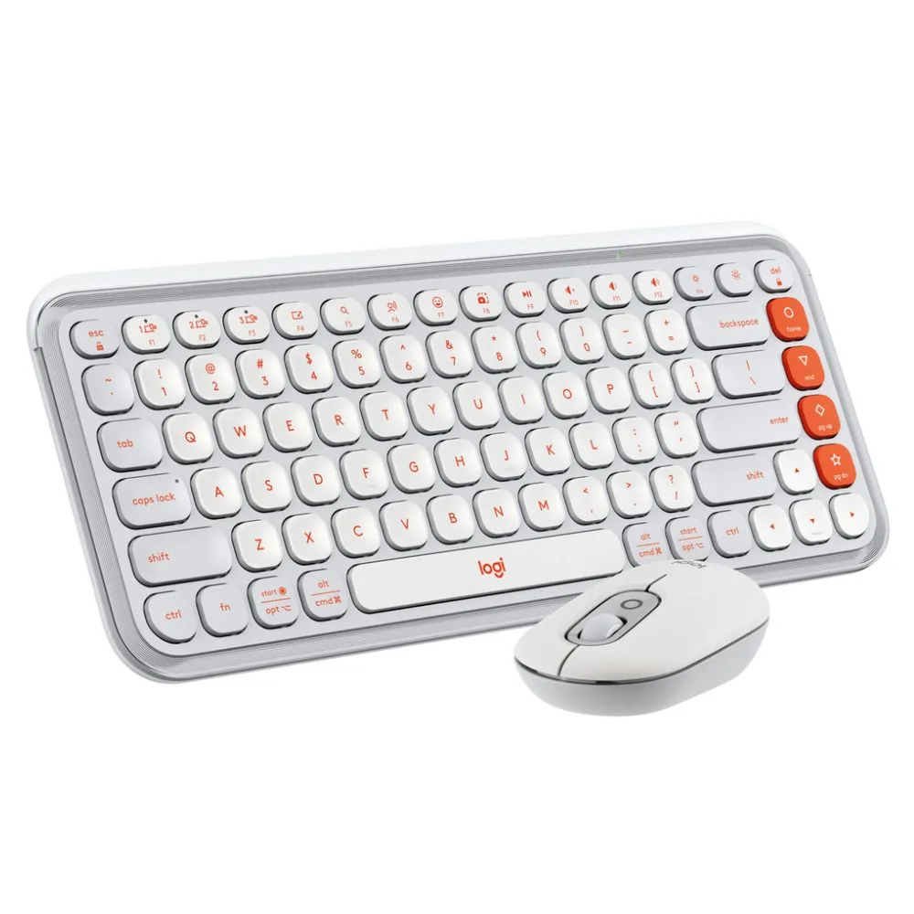 Combo Logitech Teclado Y Mouse Pop Blanco