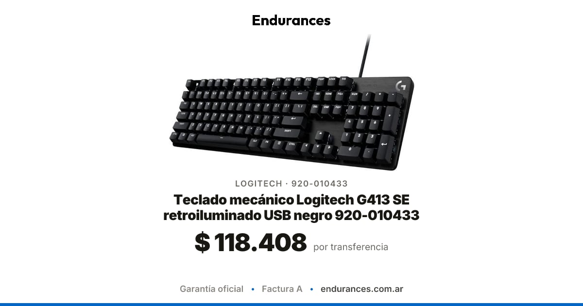 Teclado mecánico Logitech G413 SE retroiluminado USB negro 920-010433