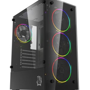 Gabinete Raptor Sentinel TG Mid-Tower RGB Fan x4 w/button control (6718)