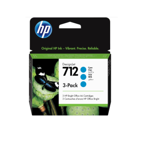 3ED77A HP 712 Pack x3 Cyan Ink Cartridge 29ml (2869)