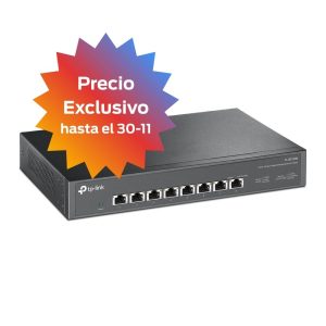 TP-Link TL-SX1008 dispositivo de red No administrado 10G Ethernet (100/1000/10000) 1U Negro. 8-Port 10G Multi-Gigabit Desktop/Rackmount Switch