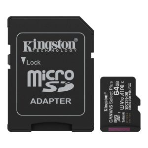 MicroSD KINGSTON 64GB c/Adap Gen3 100MB/s Canvas S Plus CL10 (8408)