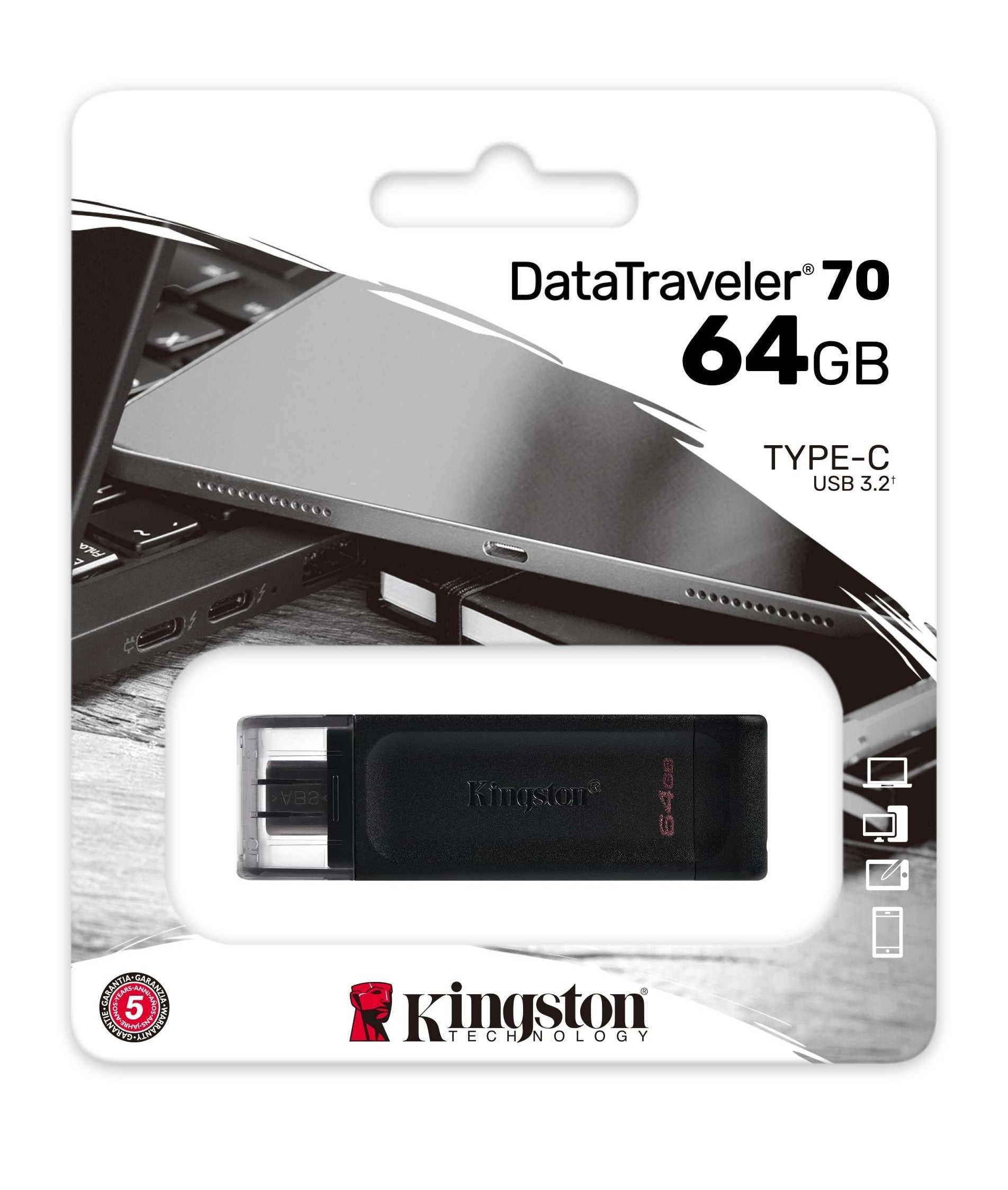 Pen Drive KINGSTON DT70 64GB USB TYPE C 3.2 (5302)