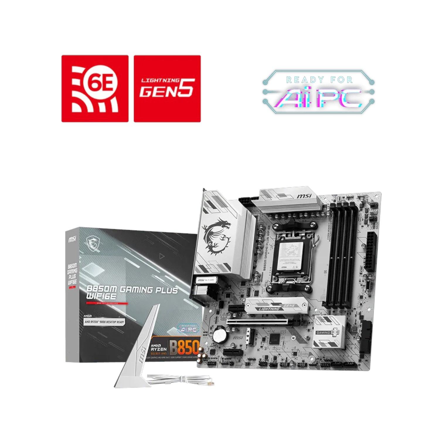 Mother MSI B850M GAMING PLUS WIFI6E DDR5 AM5 (Serie 7000/8000/9000) (5345)