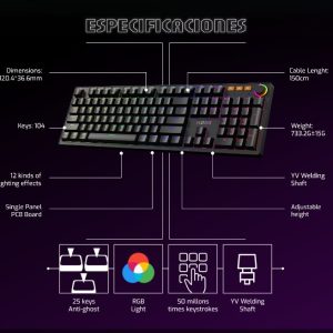 TECLADO MECANICO MLOGIX MK104 RGB TECLADO MECANICO MLOGIX MK104 RGB